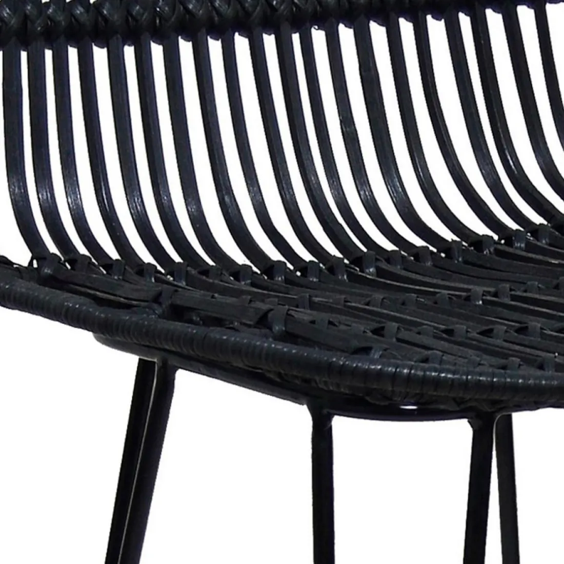 Tabouret snack mi-hauteur 'BOCADIA MINI' en rotin noir