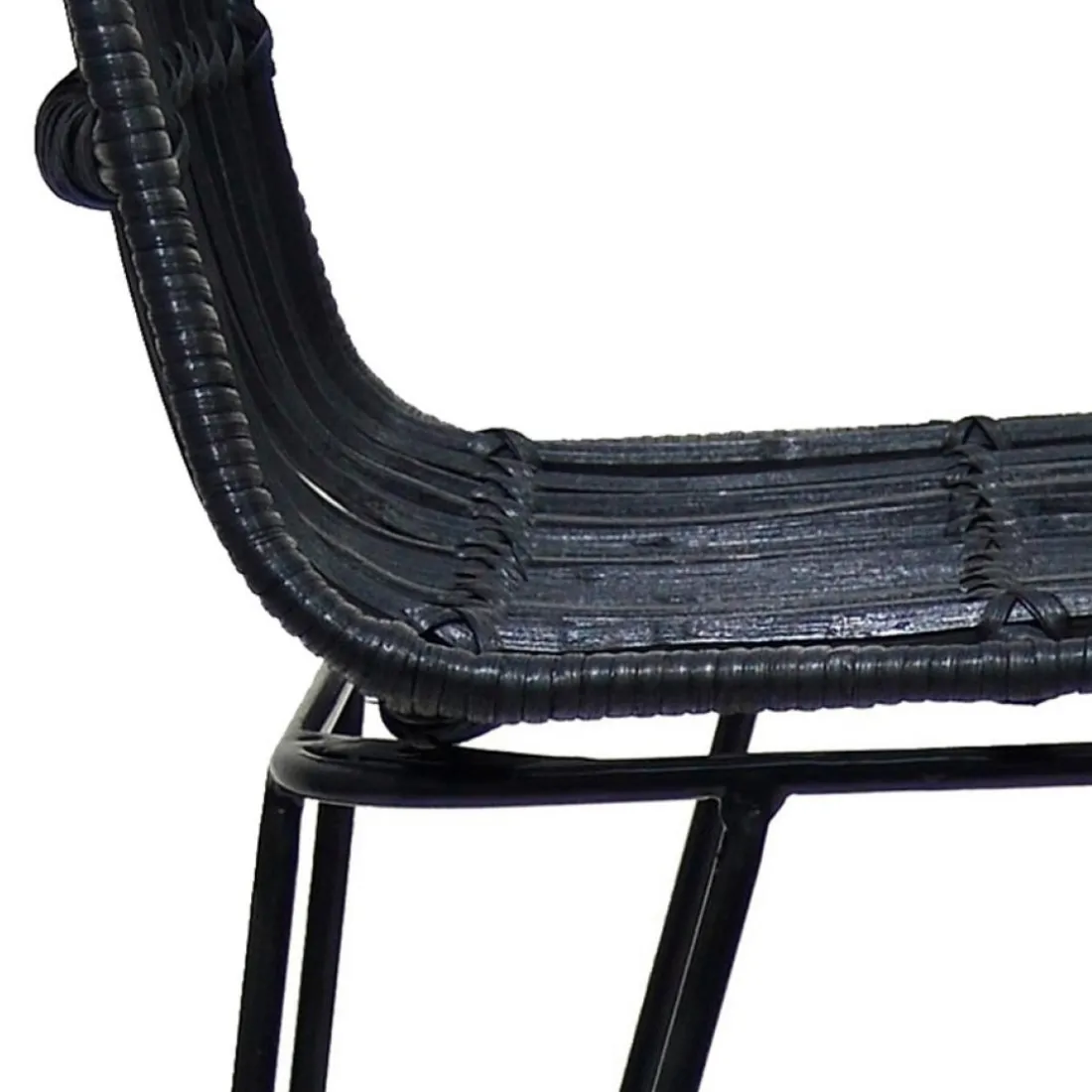 Tabouret snack mi-hauteur 'BOCADIA MINI' en rotin noir