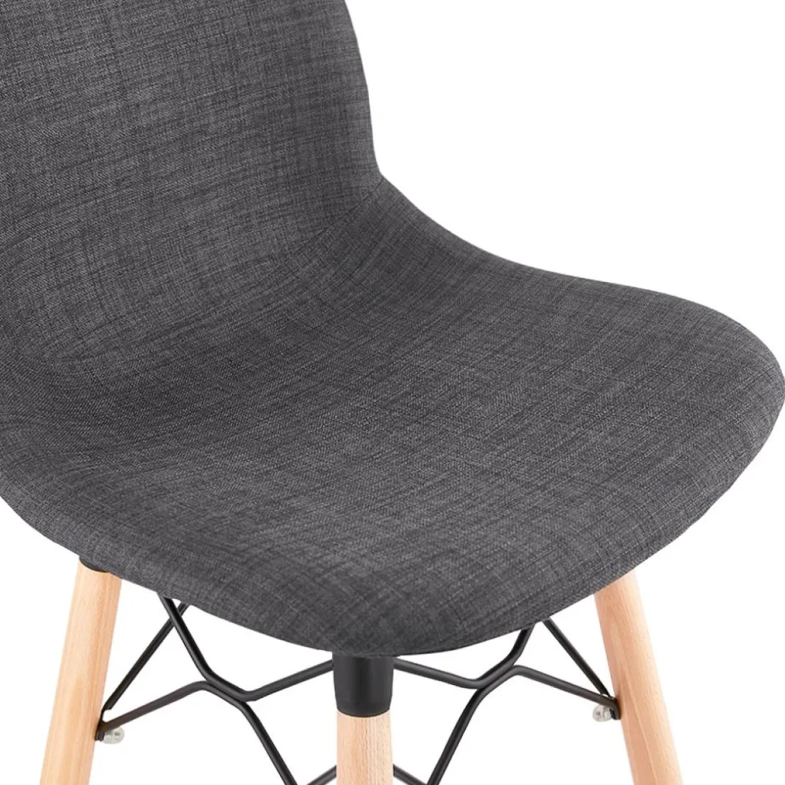 Tabouret snack mi-hauteur 'GALACTIK MINI' en tissu gris style scandinave