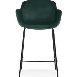 Tabouret snack mi-hauteur 'LARISSA MINI' en velours vert