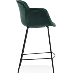 Tabouret snack mi-hauteur 'LARISSA MINI' en velours vert