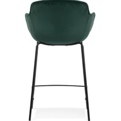 Tabouret snack mi-hauteur 'LARISSA MINI' en velours vert