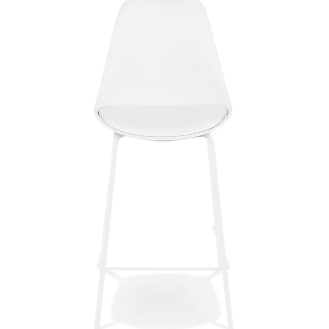 Tabouret snack mi-hauteur 'LEMON MINI' blanc avec pied en métal blanc