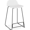 Tabouret snack mi-hauteur 'BABYLOS MINI' blanc avec pieds en métal noir