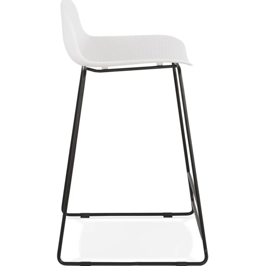 Tabouret snack mi-hauteur 'BABYLOS MINI' blanc avec pieds en métal noir