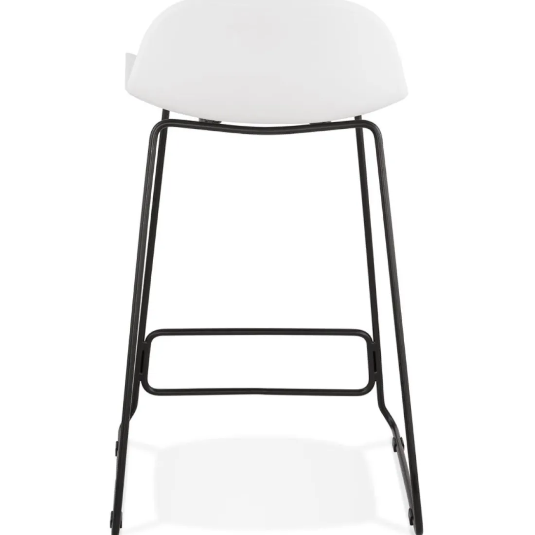 Tabouret snack mi-hauteur 'BABYLOS MINI' blanc avec pieds en métal noir