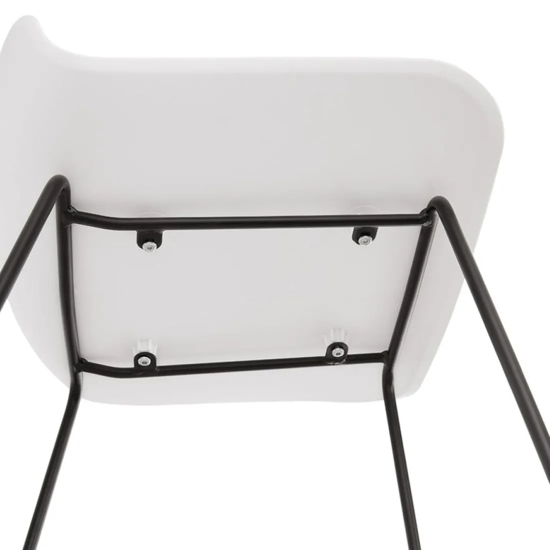 Tabouret snack mi-hauteur 'BABYLOS MINI' blanc avec pieds en métal noir