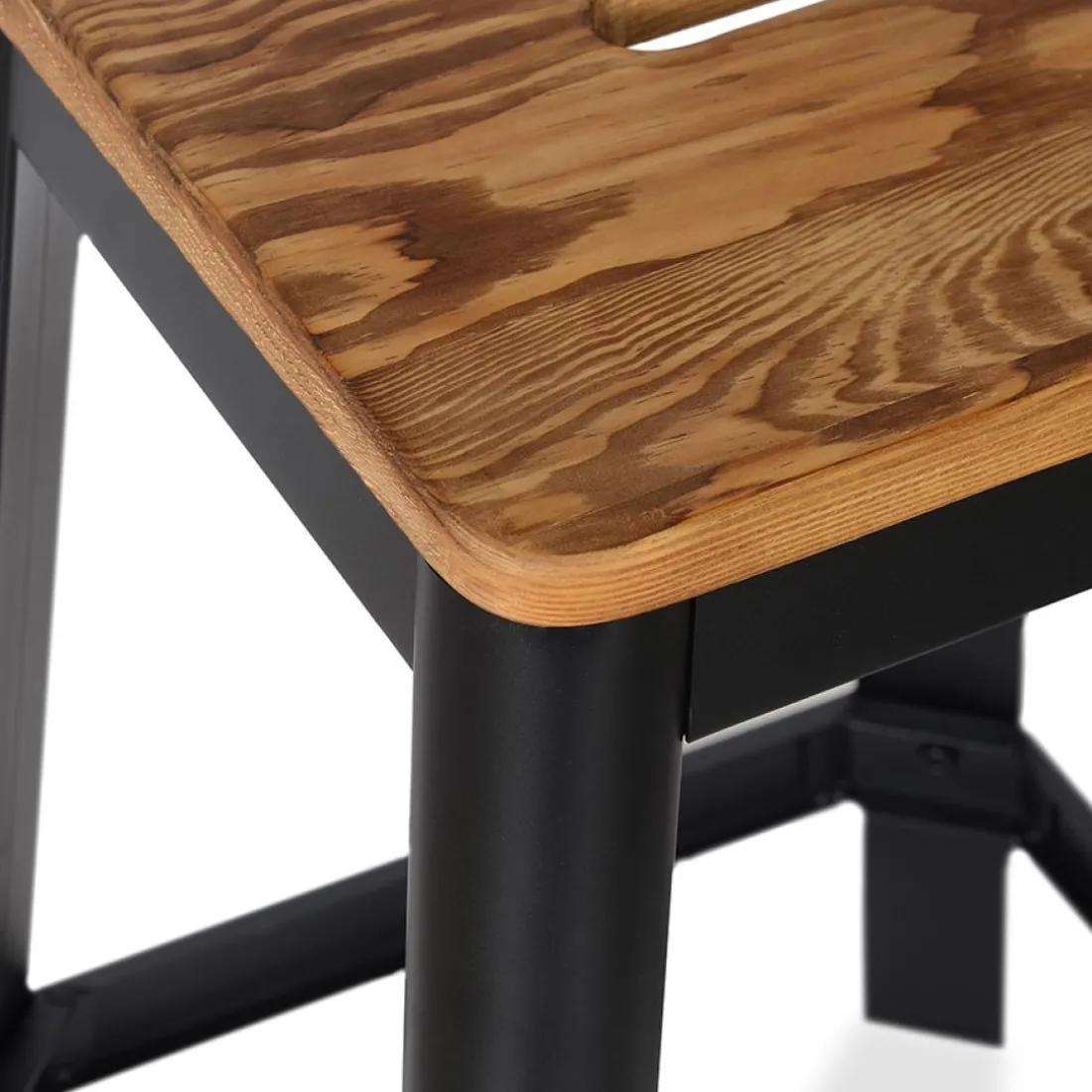 Tabouret snack mi-hauteur 'LIDYA MINI' noir style industriel