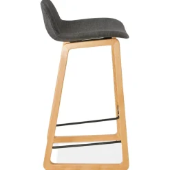 Tabouret snack mi-hauteur scandinave 'BALTIK MINI' en tissu gris
