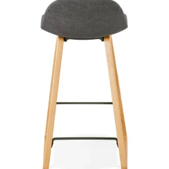 Tabouret snack mi-hauteur scandinave 'BALTIK MINI' en tissu gris