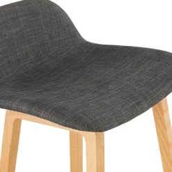 Tabouret snack mi-hauteur scandinave 'BALTIK MINI' en tissu gris