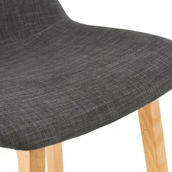 Tabouret snack mi-hauteur scandinave 'BALTIK MINI' en tissu gris