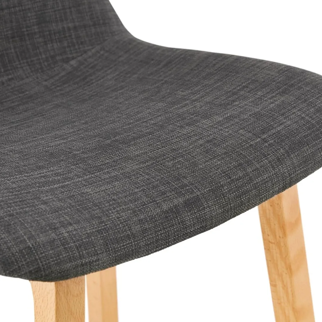 Tabouret snack mi-hauteur scandinave 'BALTIK MINI' en tissu gris
