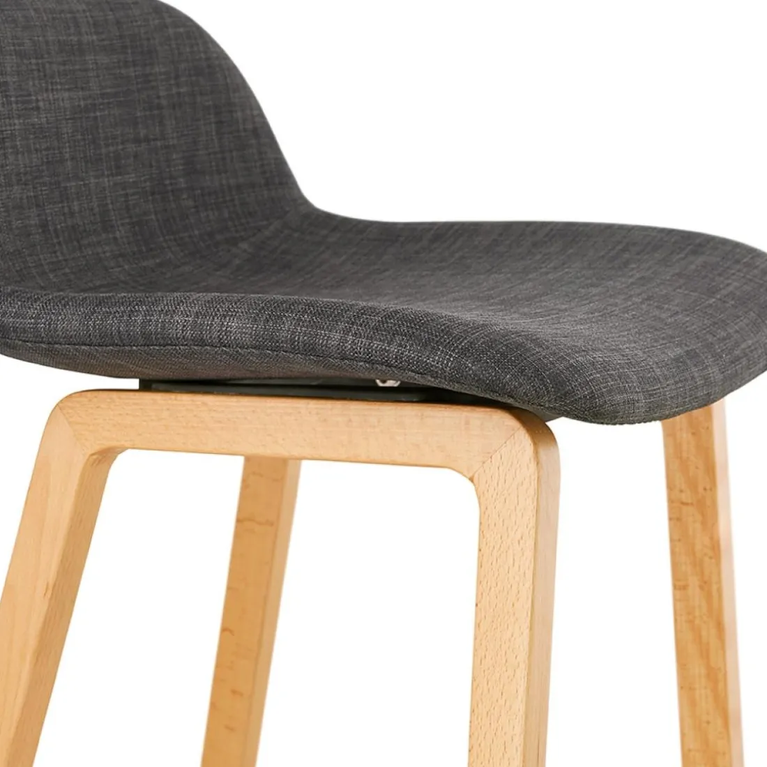 Tabouret snack mi-hauteur scandinave 'BALTIK MINI' en tissu gris