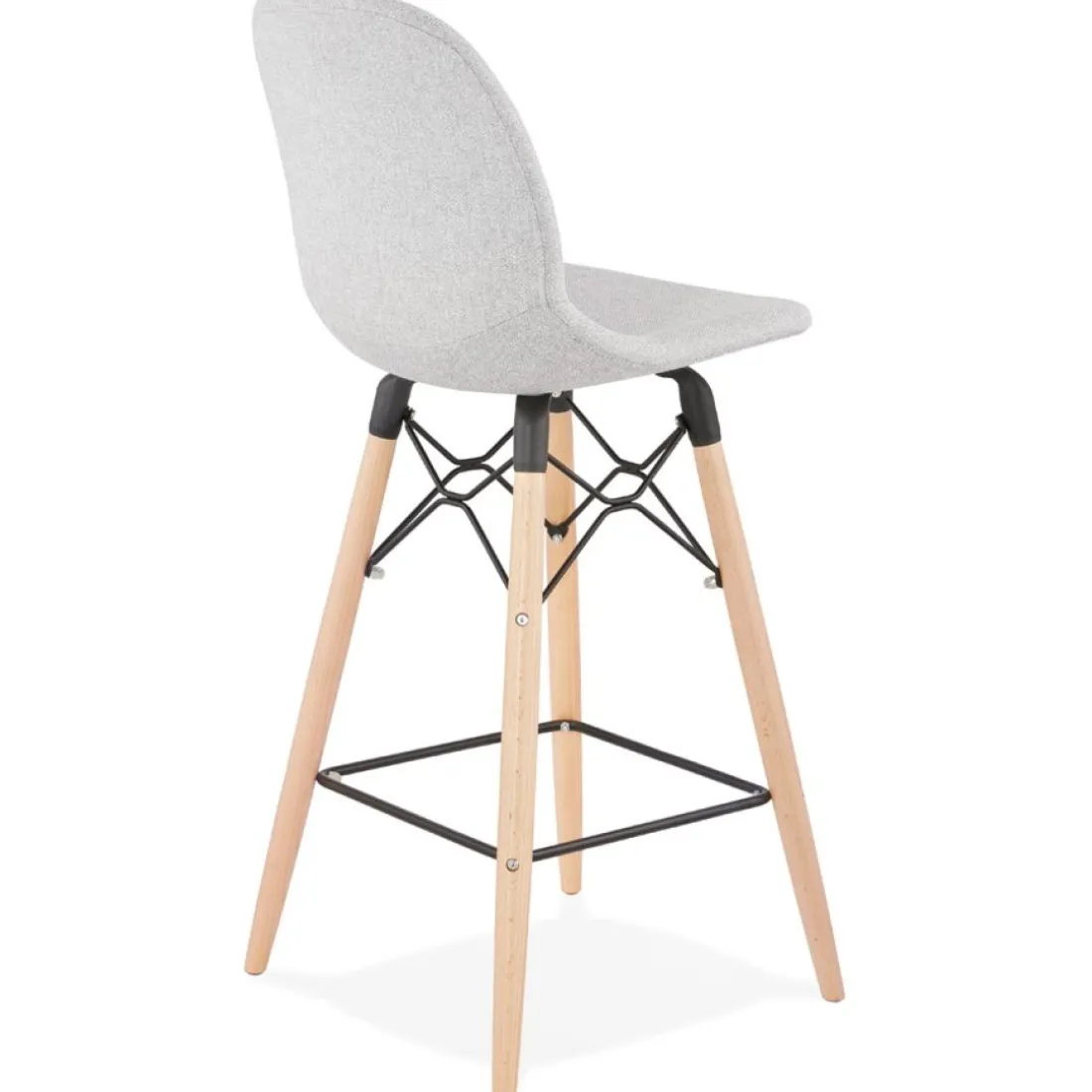 Tabouret snack mi-hauteur 'GALACTIK MINI' en tissu gris clair style scandinave