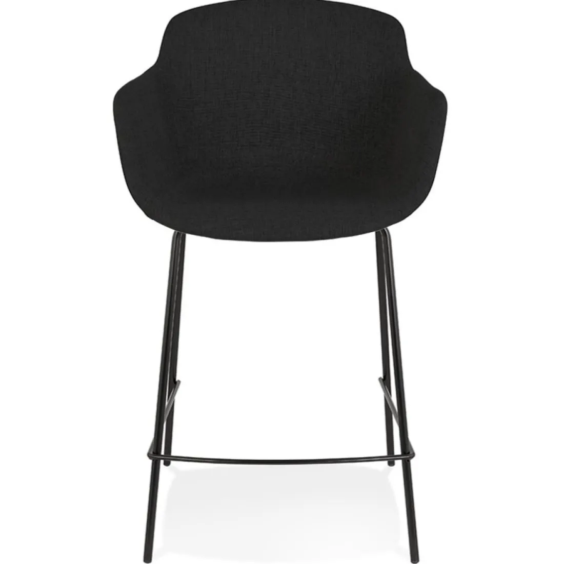 Tabouret snack mi-hauteur 'FORTI MINI' en tissu noir