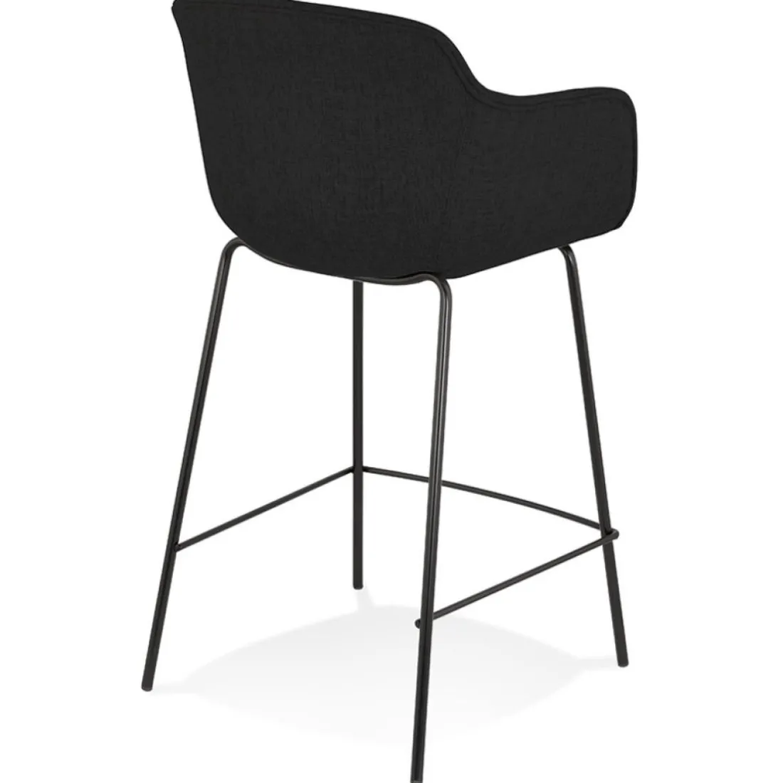 Tabouret snack mi-hauteur 'FORTI MINI' en tissu noir