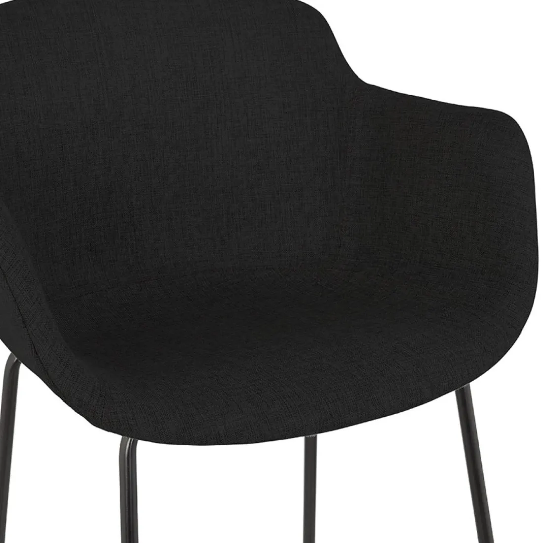 Tabouret snack mi-hauteur 'FORTI MINI' en tissu noir