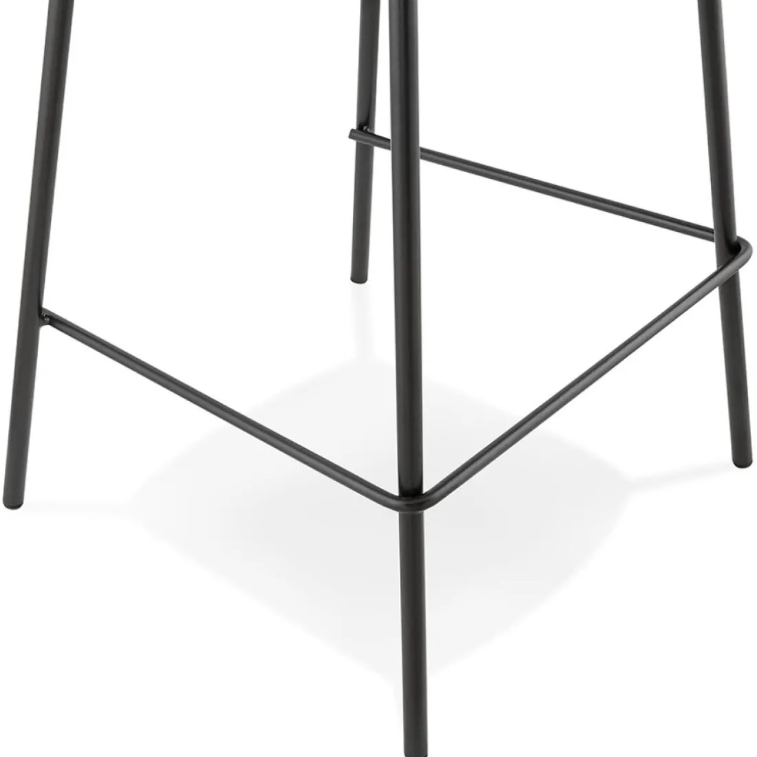 Tabouret snack mi-hauteur 'FENTON MINI' en velours gris et pied en métal noir