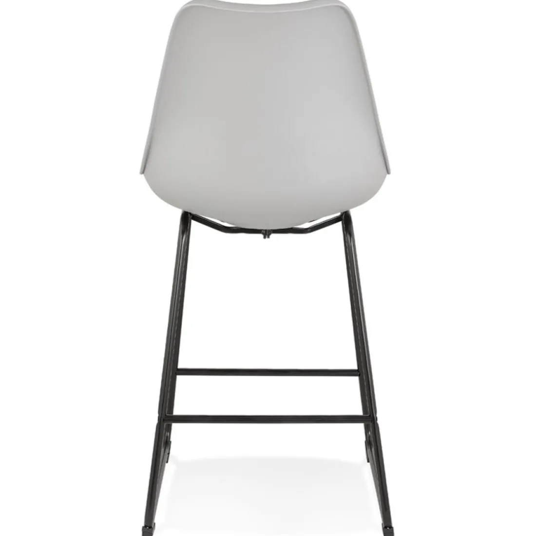 Tabouret snack mi-hauteur 'CHOKO MINI' gris et pieds en métal noir