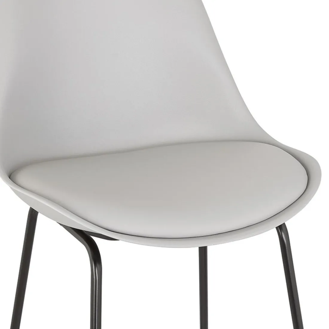 Tabouret snack mi-hauteur 'CHOKO MINI' gris et pieds en métal noir