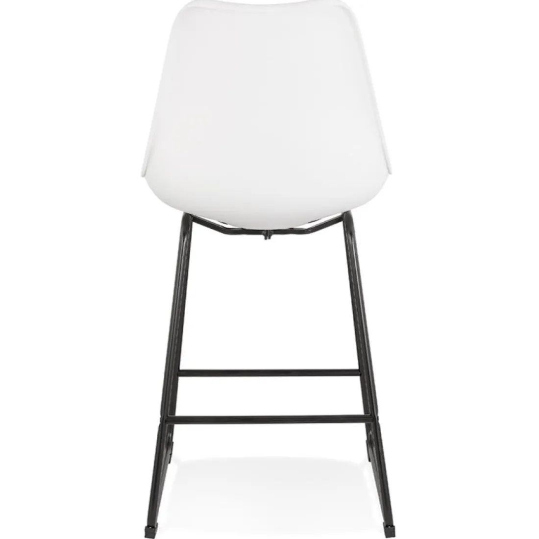 Tabouret snack mi-hauteur 'CHOKO MINI' blanc et pieds en métal noir