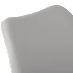 Tabouret snack mi-hauteur 'LEMON MINI' gris avec pied en métal blanc