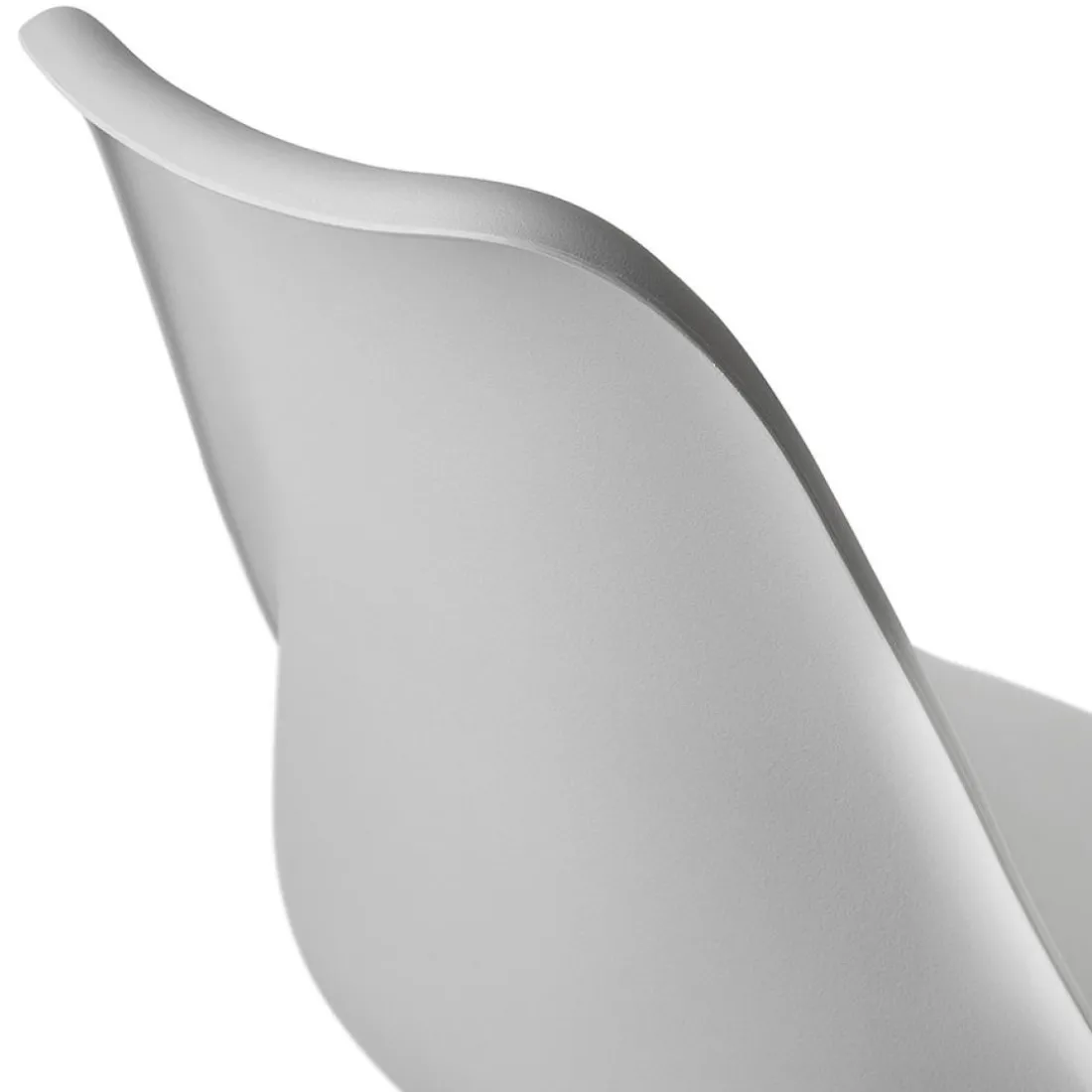 Tabouret snack mi-hauteur 'LEMON MINI' gris avec pied en métal blanc