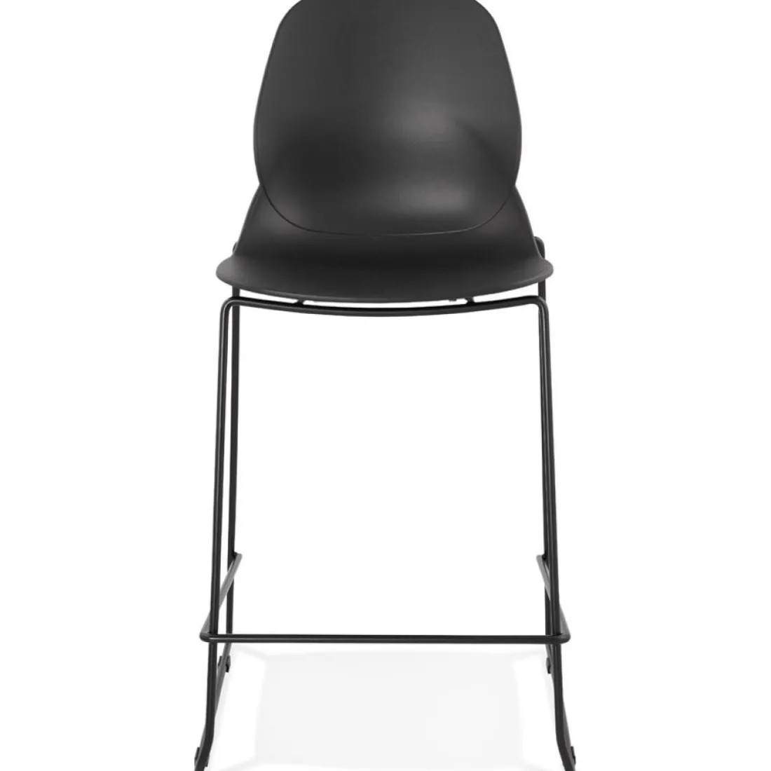 Tabouret snack mi-hauteur 'BERLIN MINI' noir empilable moderne