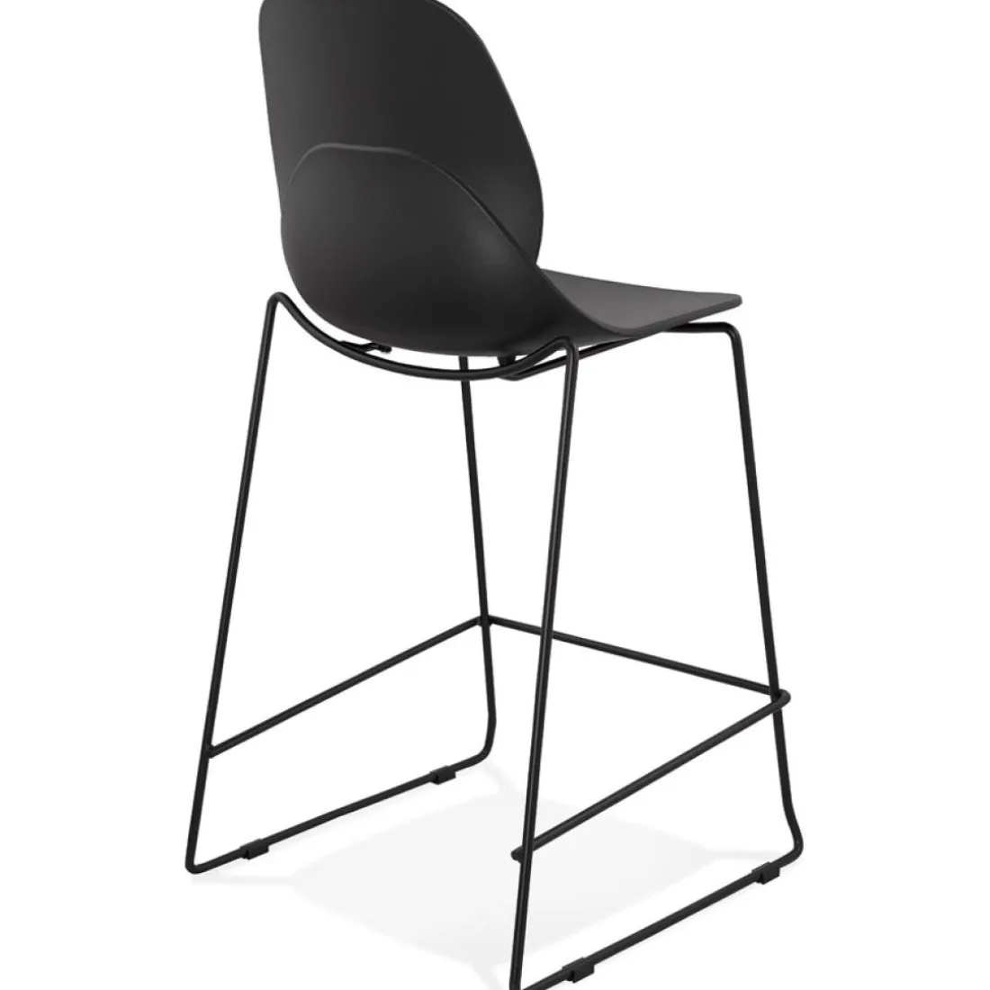 Tabouret snack mi-hauteur 'BERLIN MINI' noir empilable moderne