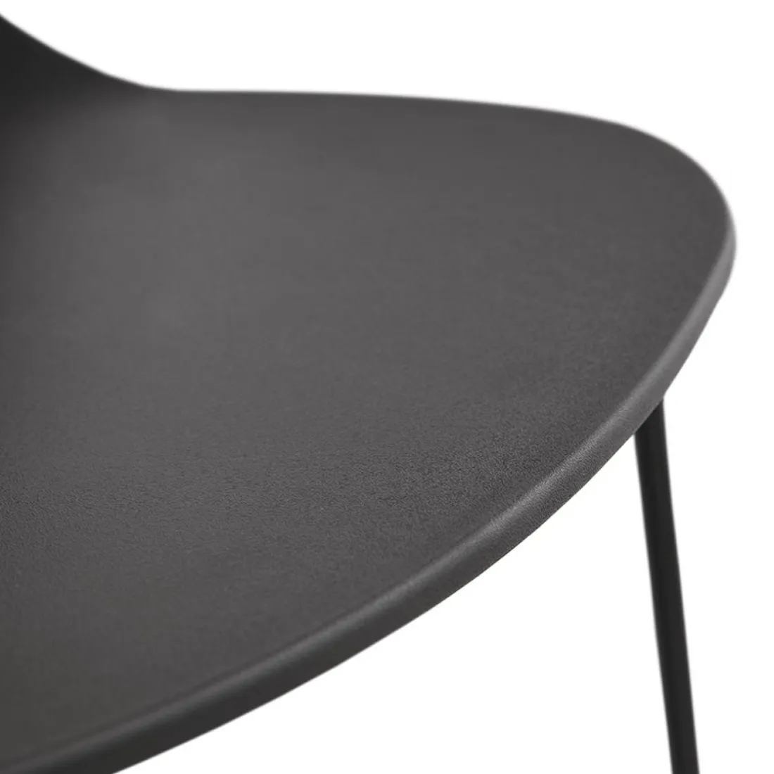 Tabouret snack mi-hauteur 'BERLIN MINI' noir empilable moderne