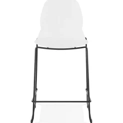 Tabouret snack mi-hauteur 'BERLIN MINI' blanc empilable moderne