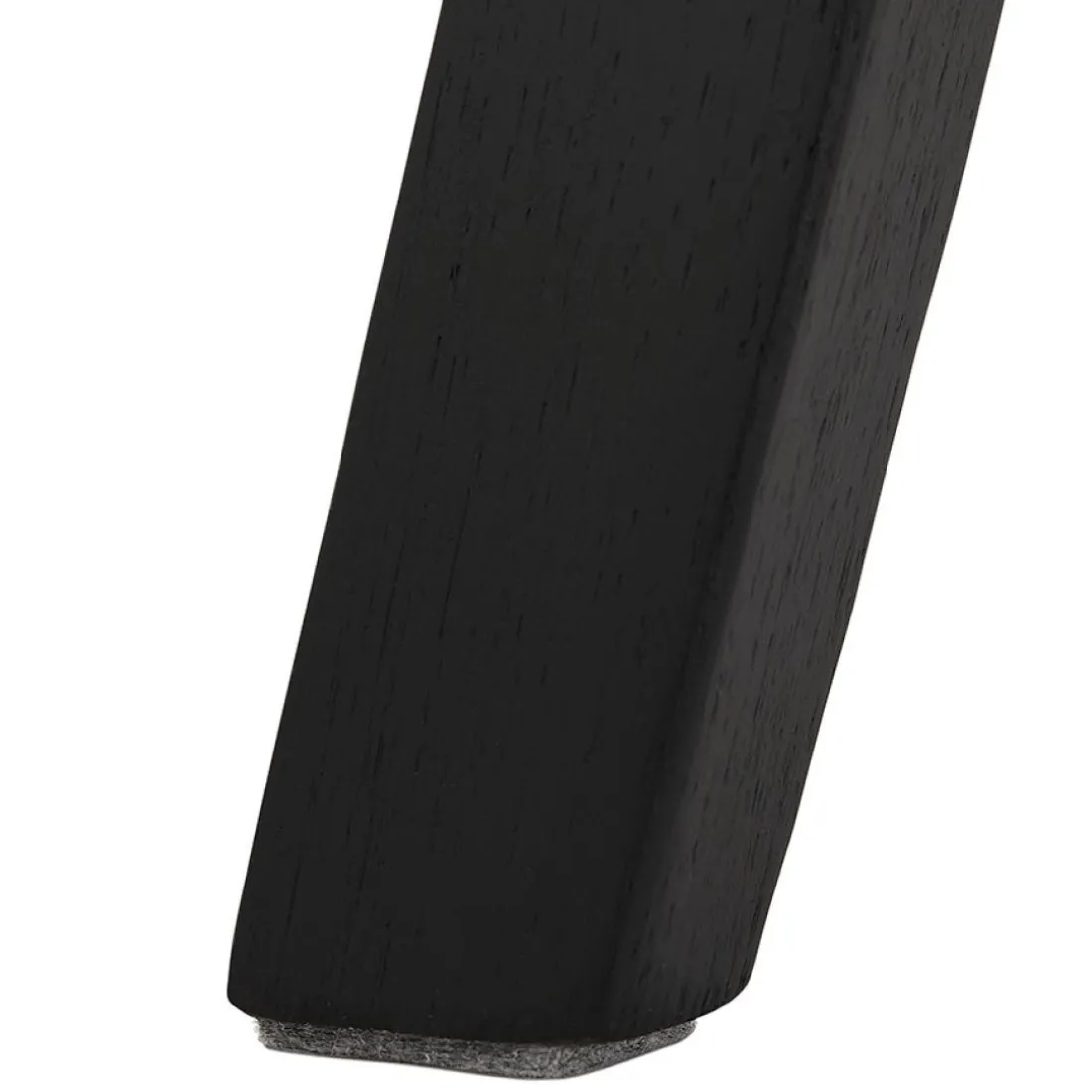 Tabouret snack mi-hauteur 'TERESA MINI' design en tissu noir et pieds en bois noir