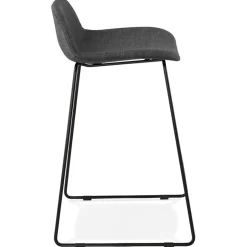 Tabouret snack mi-hauteur 'MOSKOW MINI' noir style industriel avec pieds en métal noir
