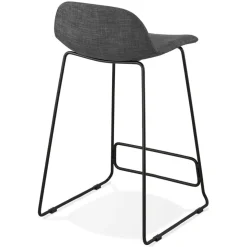 Tabouret snack mi-hauteur 'MOSKOW MINI' noir style industriel avec pieds en métal noir