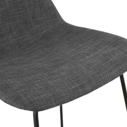 Tabouret snack mi-hauteur 'MOSKOW MINI' noir style industriel avec pieds en métal noir