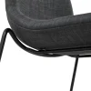 Tabouret snack mi-hauteur 'EKTOR MINI' en tissu gris foncé empilable