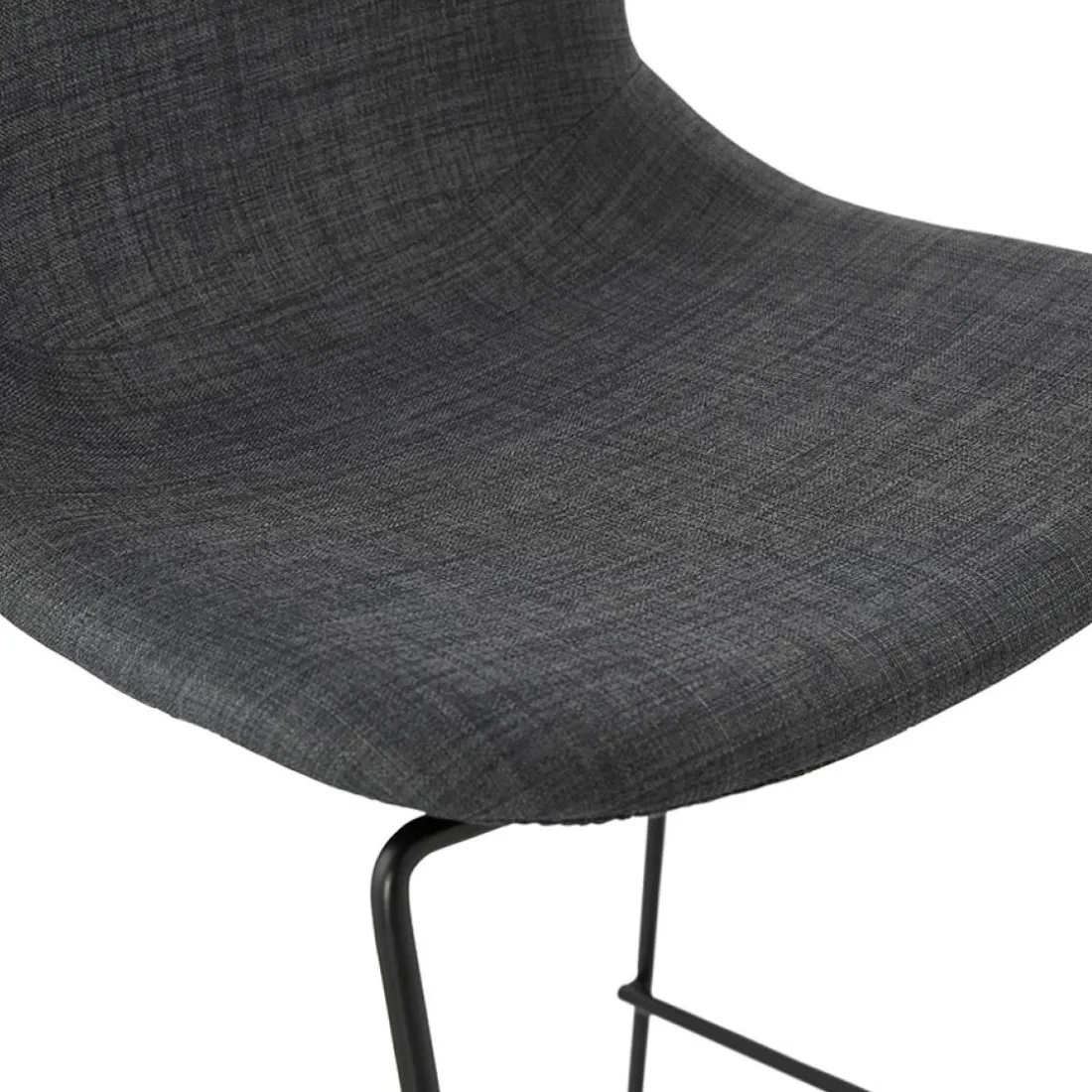 Tabouret snack mi-hauteur 'EKTOR MINI' en tissu gris foncé empilable