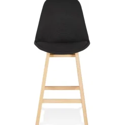 Tabouret snack mi-hauteur 'TERESA MINI' style scandinave en tissu noir