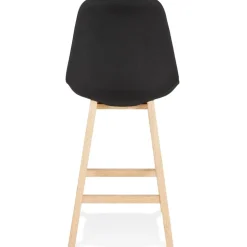Tabouret snack mi-hauteur 'TERESA MINI' style scandinave en tissu noir