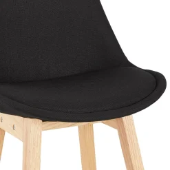 Tabouret snack mi-hauteur 'TERESA MINI' style scandinave en tissu noir