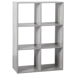Étagère 6 cases effet chêne gris