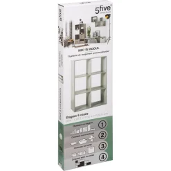 Étagère 6 cases effet chêne gris