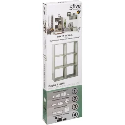 Étagère 6 cases effet chêne gris