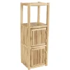 Étagère 1 niveau et 2 portes en branches de teck naturel WILL Beige