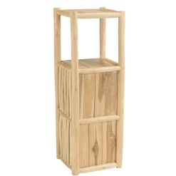 Étagère 1 niveau et 2 portes en branches de teck naturel WILL Beige