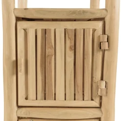 Étagère 1 niveau et 2 portes en branches de teck naturel WILL Beige