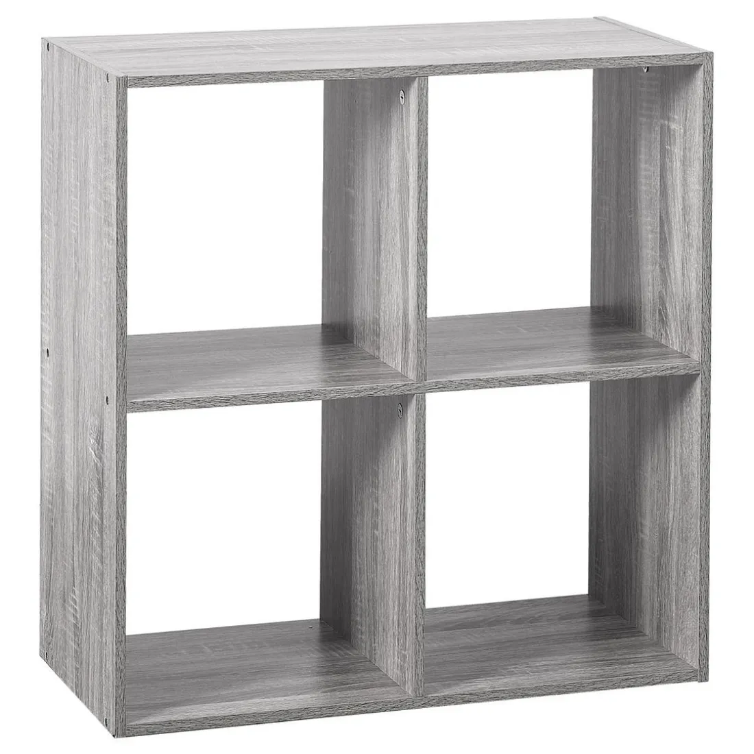 Étagère bois 4 cases mix gris