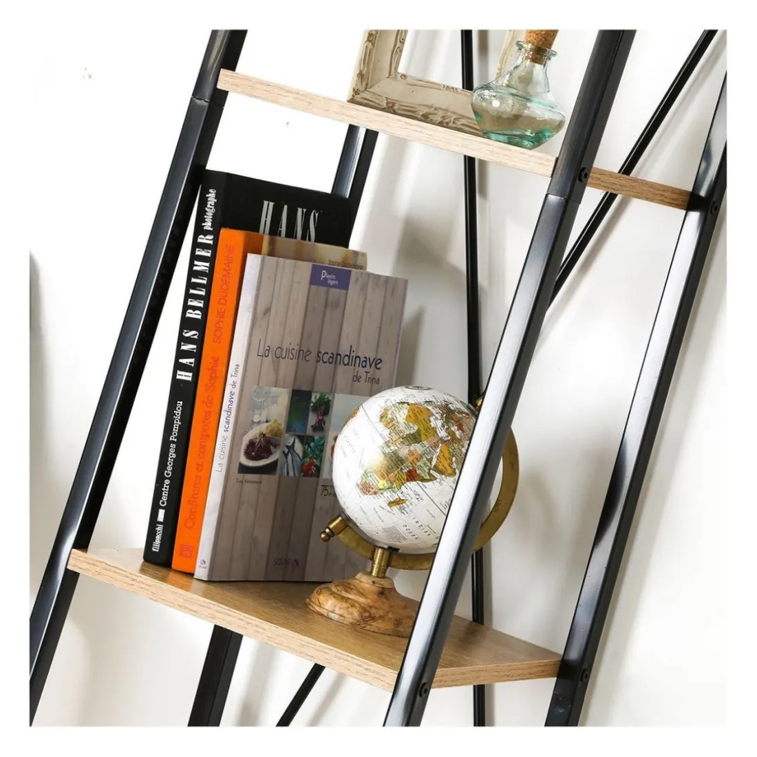 Étagère colonne 4 niveaux en bois Beige