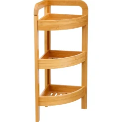 Étagère d'angle 3 niveaux 23 cm bambou